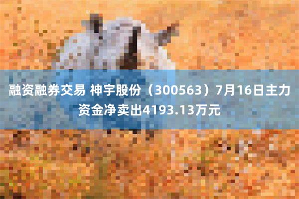 融资融券交易 神宇股份（300563）7月16日主力资金净卖出4193.13万元