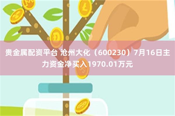 贵金属配资平台 沧州大化（600230）7月16日主力资金净买入1970.01万元