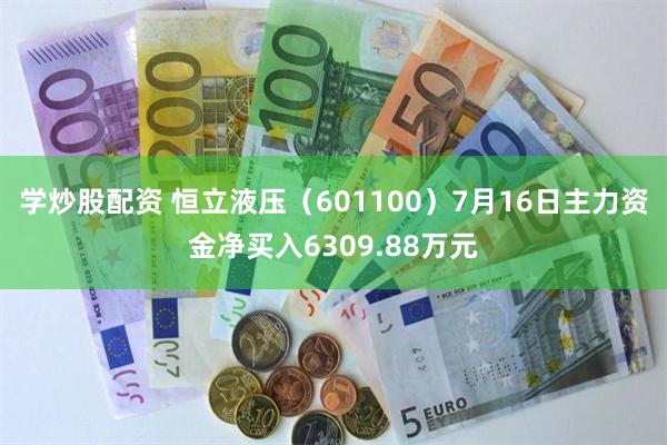学炒股配资 恒立液压（601100）7月16日主力资金净买入6309.88万元