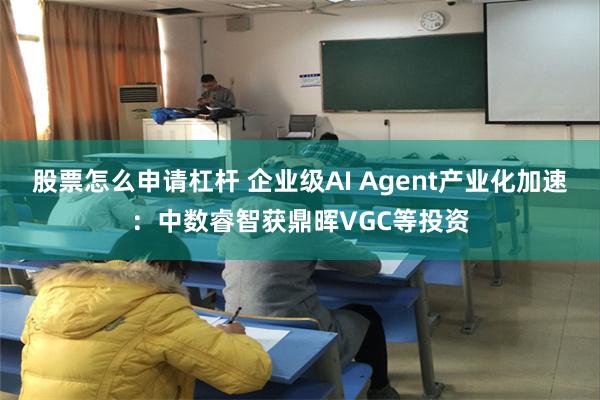 股票怎么申请杠杆 企业级AI Agent产业化加速：中数睿智获鼎晖VGC等投资