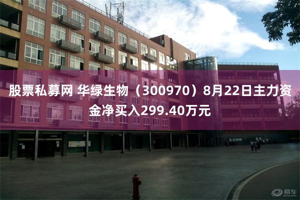 股票私募网 华绿生物（300970）8月22日主力资金净买入299.40万元