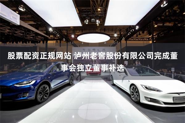 股票配资正规网站 泸州老窖股份有限公司完成董事会独立董事补选