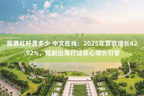 股票杠杆是多少 中文在线：2025年营收增长42.92%，短剧出海打造核心增长引擎