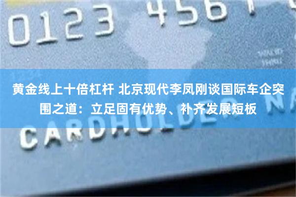 黄金线上十倍杠杆 北京现代李凤刚谈国际车企突围之道：立足固有优势、补齐发展短板