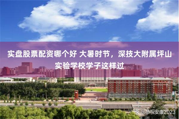 实盘股票配资哪个好 大暑时节，深技大附属坪山实验学校学子这样过