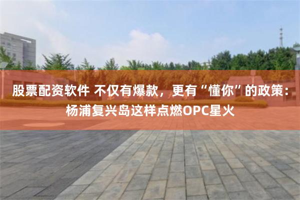 股票配资软件 不仅有爆款，更有“懂你”的政策：杨浦复兴岛这样点燃OPC星火