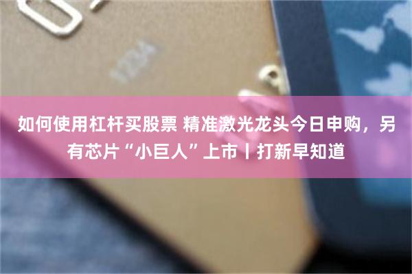 如何使用杠杆买股票 精准激光龙头今日申购，另有芯片“小巨人”上市丨打新早知道