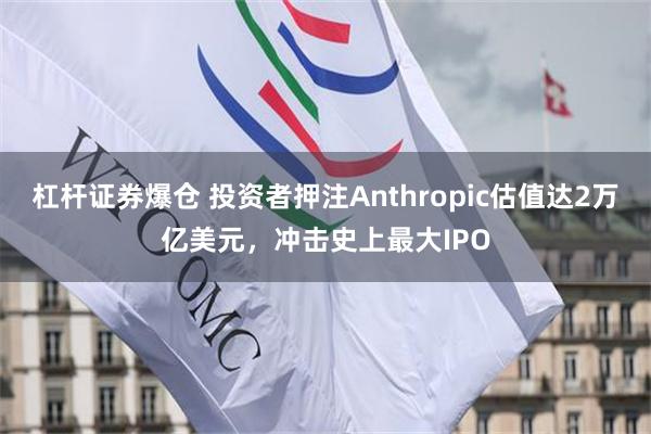 杠杆证券爆仓 投资者押注Anthropic估值达2万亿美元，冲击史上最大IPO
