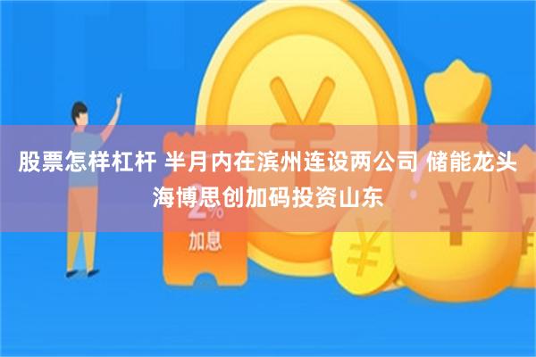 股票怎样杠杆 半月内在滨州连设两公司 储能龙头海博思创加码投资山东